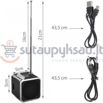 Mini MP3 kalonėlė su FM radijo imtuvu